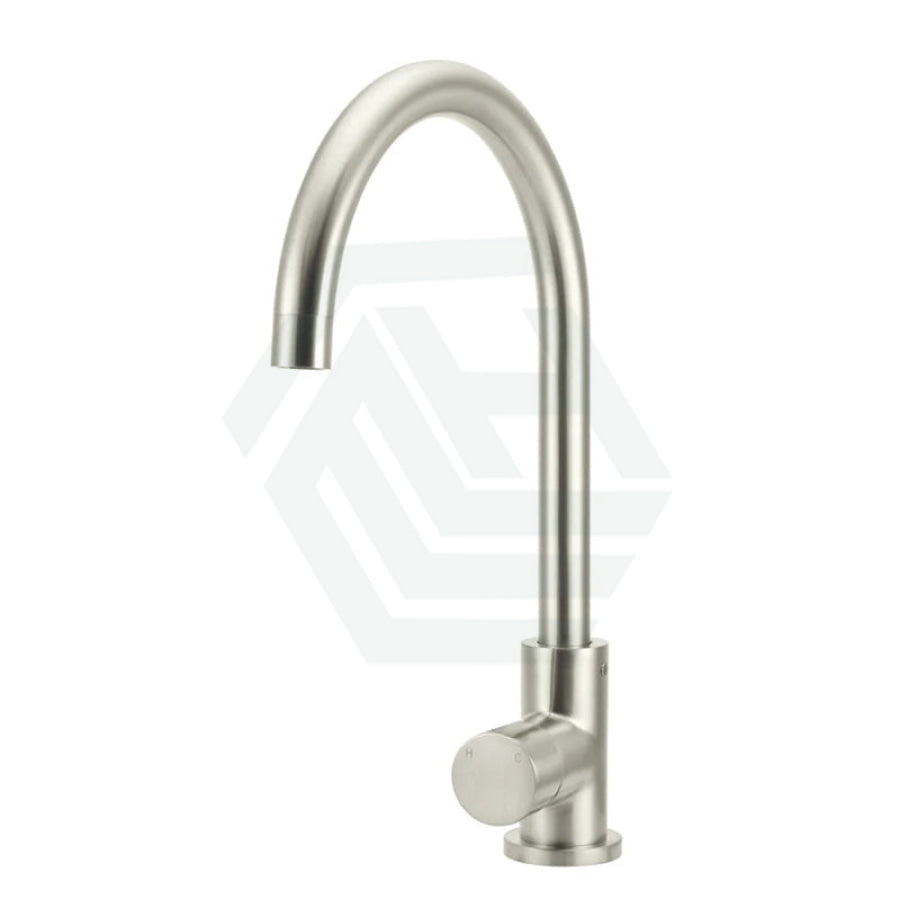Meir Round Gooseneck 360¡ã Swivel Kitchen Mixer Tap With Pinless Handle Pvd Brushed Nickel Sink