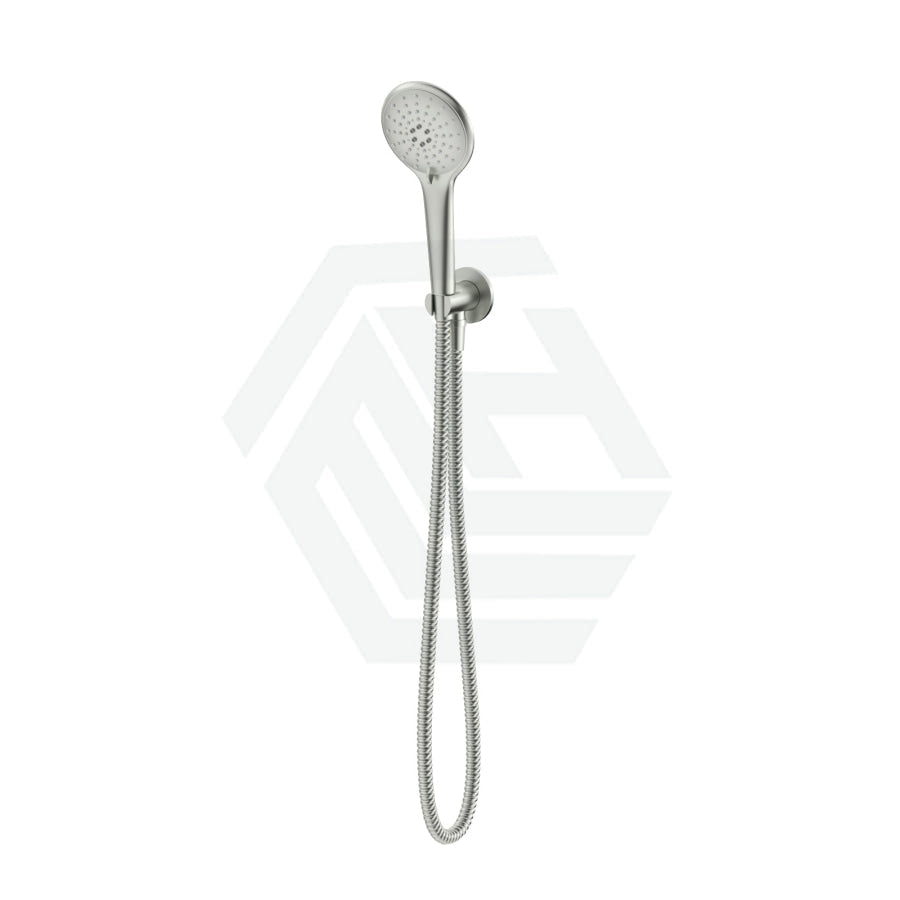 N#3(Nickel) Meir Round Three Function Hand Shower On Fixed Bracket Pvd Brushed Nickel Handheld Sets