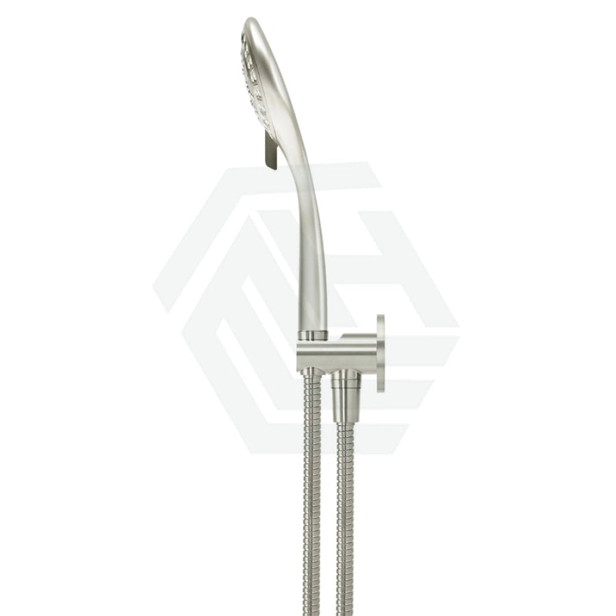 N#5(Nickel) Meir Round Three Function Hand Shower On Fixed Bracket Pvd Brushed Nickel Handheld Sets