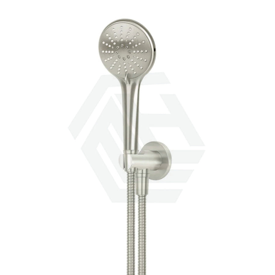 N#5(Nickel) Meir Round Three Function Hand Shower On Fixed Bracket Pvd Brushed Nickel Handheld Sets