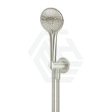N#5(Nickel) Meir Round Three Function Hand Shower On Fixed Bracket Pvd Brushed Nickel Handheld Sets