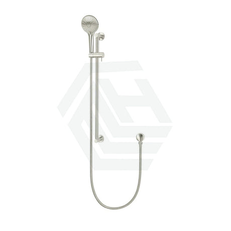 N#5(Nickel) Meir Round Three Function Hand Shower On Rail Column Pvd Brushed Nickel With Handheld