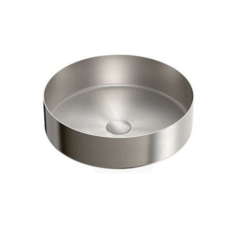 380X380X110Mm Handmade Round Stainless Steel Above Counter Basin Brushed Nickel