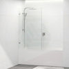 Tempered Glass Frameless Bathtub Shower Screen Fixed Panel Brushed Nickel 750-900mm