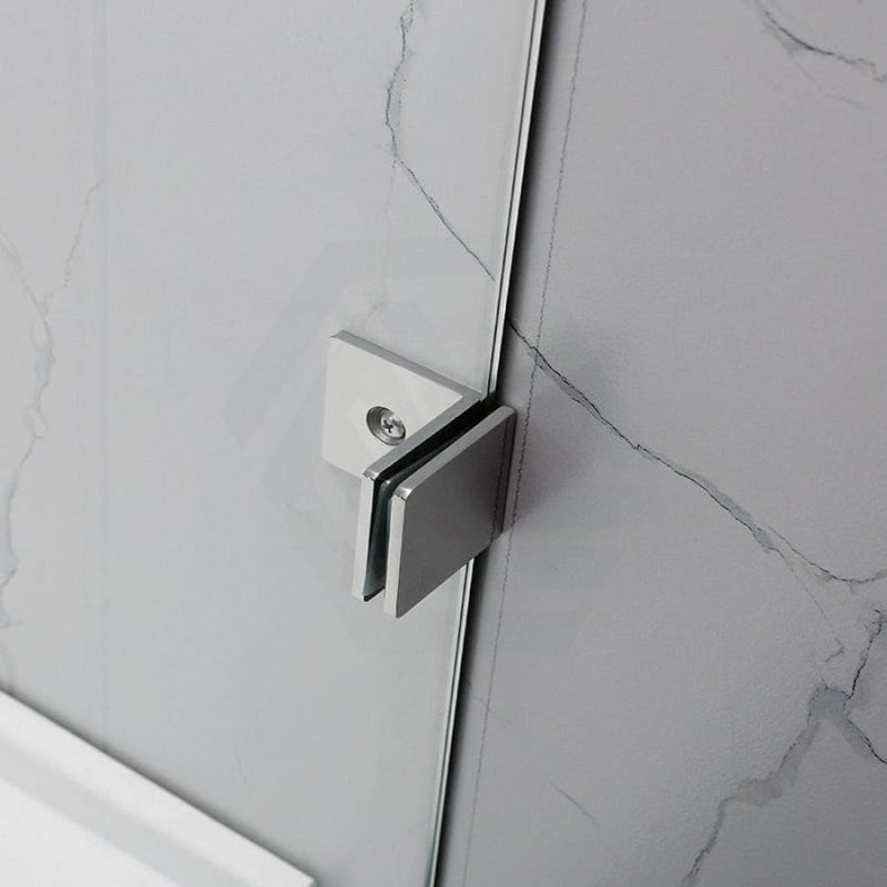 750/805/900Xmm Bathtub Shower Screen Fixed Panel Brushed Nickel Fittings 10Mm Tempered Glass