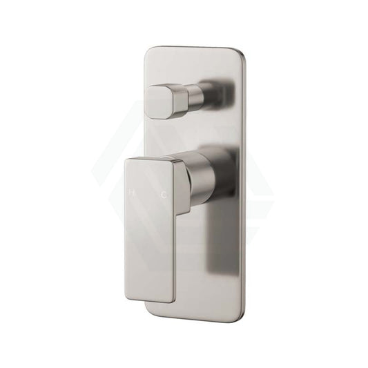 N#1(Nickel) Ikon Ceram Brass Brushed Nickel Bath/Shower Wall Mixer With Diverter Mixers With