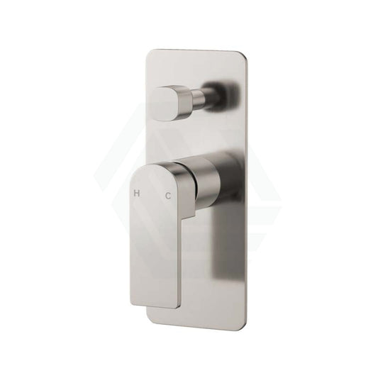 N#1(Nickel) Ikon Flores Brass Brushed Nickel Bath/Shower Wall Mixer With Diverter Mixers With
