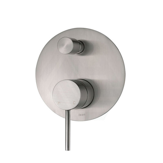 N#1(Nickel) Ikon Hali Pin Lever Brass Brushed Nickel Bath/Shower Wall Mixer With Diverter Mixers