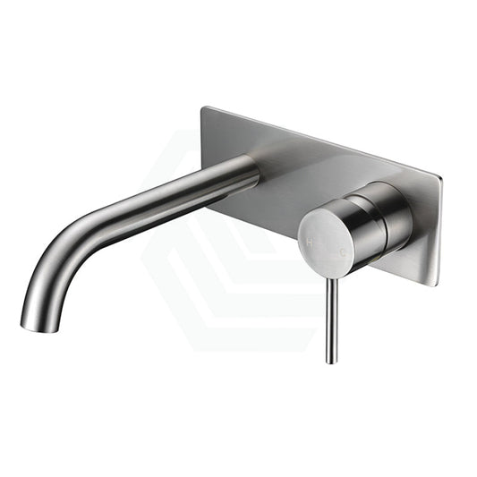 N#1(Nickel) Ikon Hali Round Brushed Nickel Brass Bathtub/Basin Wall Mixer With Spout Pin Lever