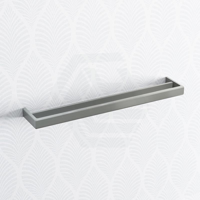 Norico Cavallo 600/800Mm Square Brushed Nickel Double Towel Rail Stainless Steel 304 600Mm Bathroom