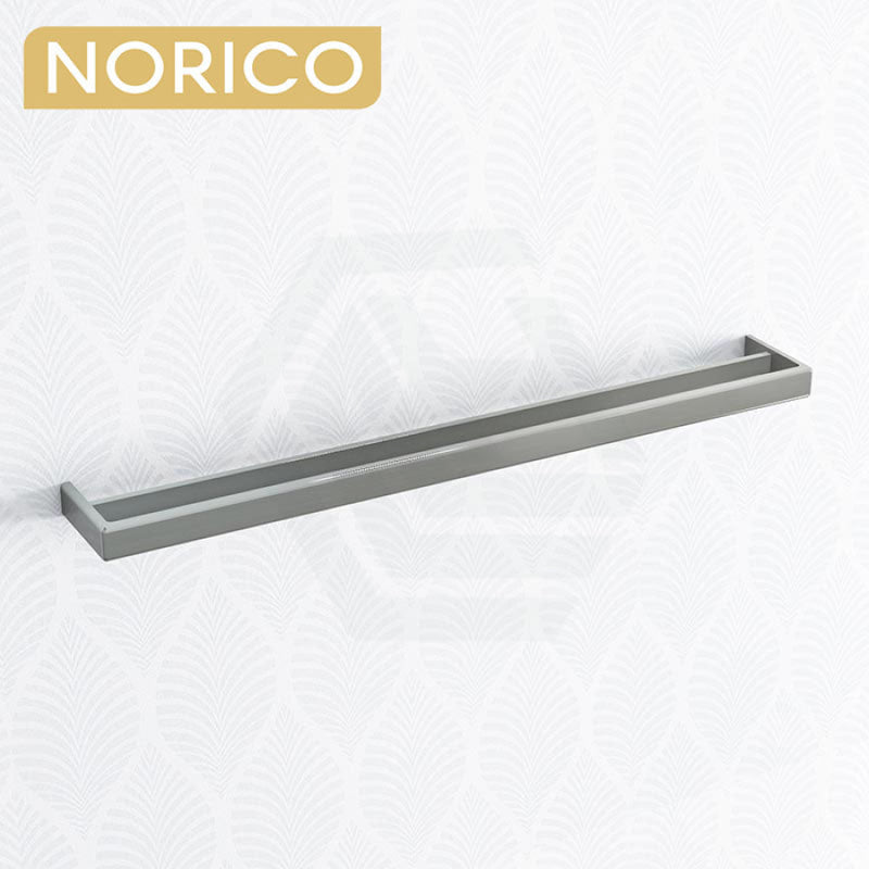 Norico Cavallo 600/800Mm Square Brushed Nickel Double Towel Rail Stainless Steel 304 Bathroom
