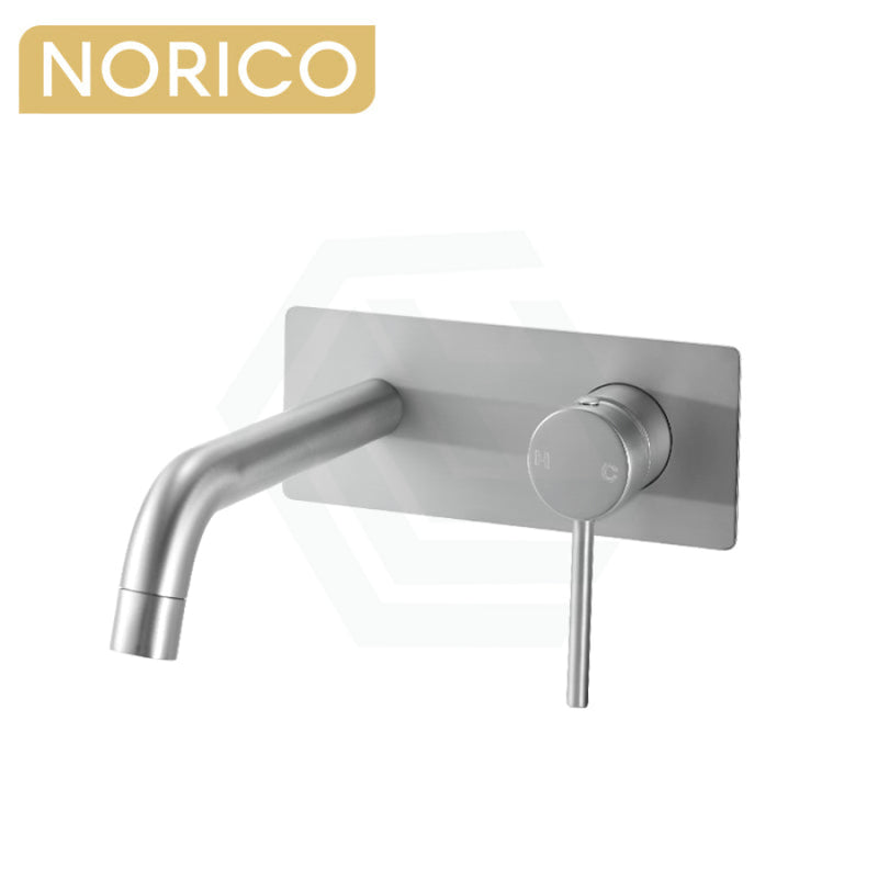 Wall Mixer With Spout Round Solid Brass Brushed Nickel