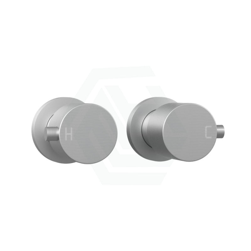 Norico Round Brushed Nickel Shower Wall Taps Solid Brass Bathroom Products