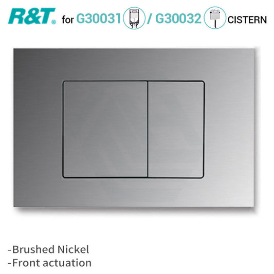 R&T Toilet Button For Inwall Concealed Cistern Square Brushed Nickel