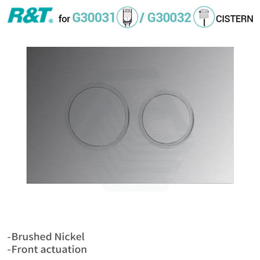 N#4(Nickel) R&T Toilet Button For In-Wall Concealed Cistern Brushed Nickel Surface G3004111Bn