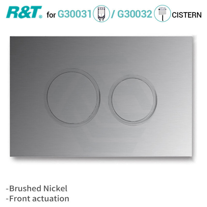 R&T Toilet Button For Inwall Concealed Cistern Round Brushed Nickel