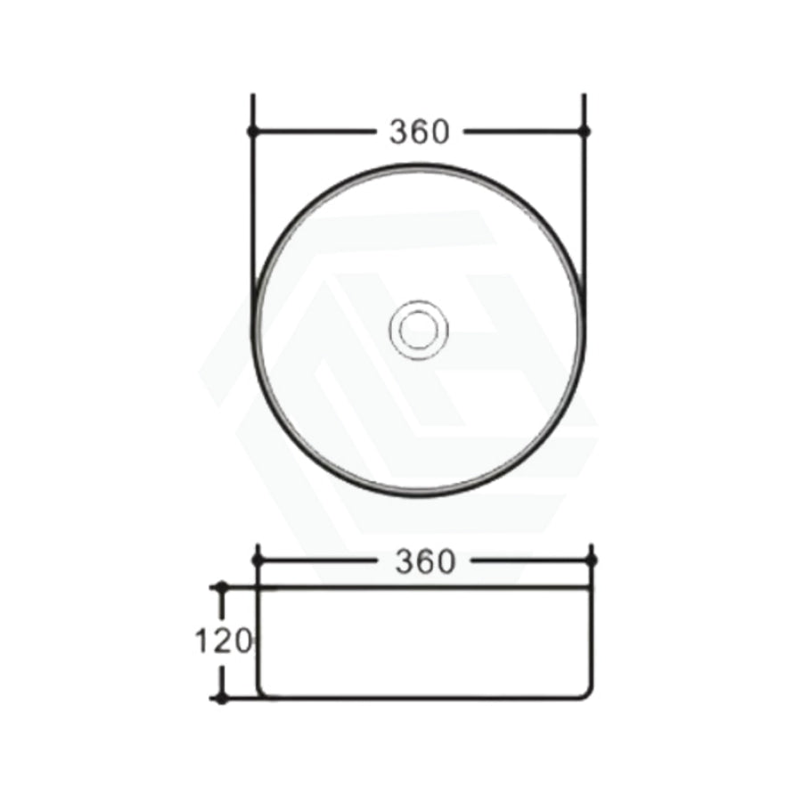 Carysil 360x360x120mm Round Above Counter Ceramic Basin Variant Colour Available