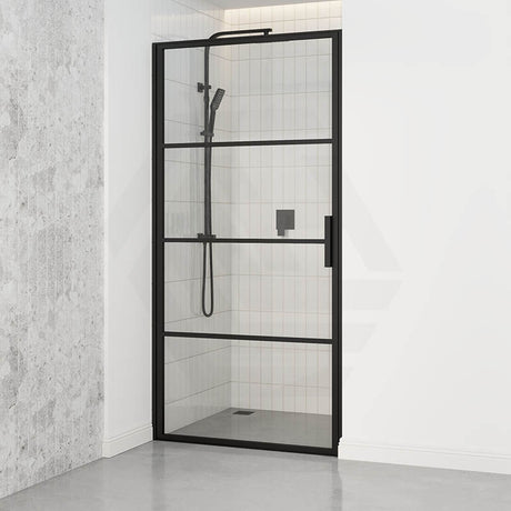Wall To Wall Shower Screen Framed Pivot Single Panel Black