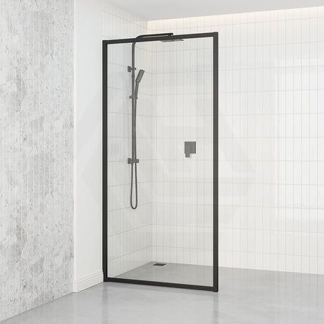 Walk-in Shower Screen Framed Single Panel Fixed Black