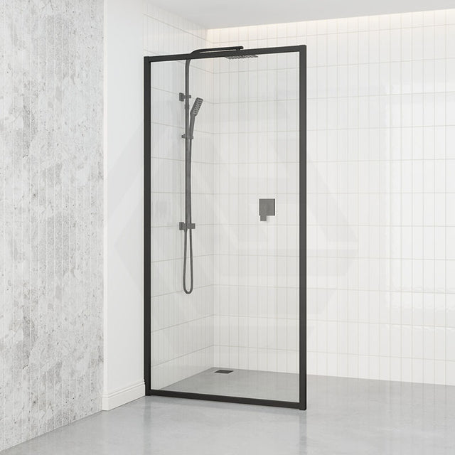 Walk-in Shower Screen Framed Single Panel Fixed Black