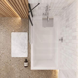 Double Panel Swivel Bathtub Screen Curved Corner 6mm Tempered Glass 1000/1200x1500mm - Chrome/Matt Black Fittings