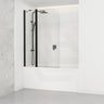 Double Panel Swivel Bathtub Screen Curved Corner 6mm Tempered Glass 1000/1200x1500mm - Chrome/Matt Black Fittings