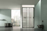 Wall to Wall Semi-Frameless Sliding Shower Screen 3 Panels Doors 6mm Glass 840-1030x2000mm - Chrome/Matt Black