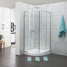 Curved Double Sliding Door Shower Screen 6mm Tempered Glass 800/900/1000mm - Chrome/Matt Black Fittings