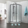 Curved Double Sliding Door Shower Screen 6mm Tempered Glass 800/900/1000mm - Chrome/Matt Black Fittings