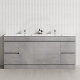 1800mm Freestanding With Kickboard Vanity Concrete Grey Finish Plywood Cabinet ONLY for Bathroom