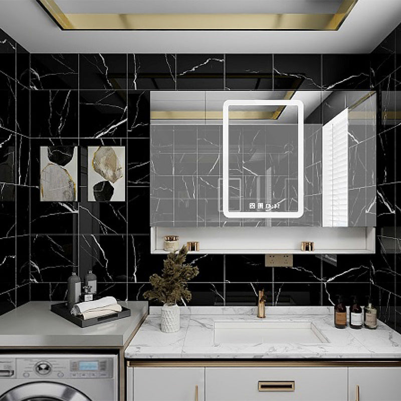 Nero Marquina Black Marble Look Polished Porcelain Tile 300/600mm