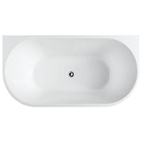 1400/1490/1600/1690mm Hanabi Bathtub Back To Wall Gloss White No Overflow