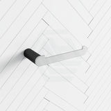 Norico 170Mm Chrome & Matt Black Toilet Paper Holder Solid Brass Wall Mounted Holders