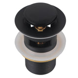 Norico 32/40Mm Matt Black Solid Brass Basin Pop Up Waste With Overflow