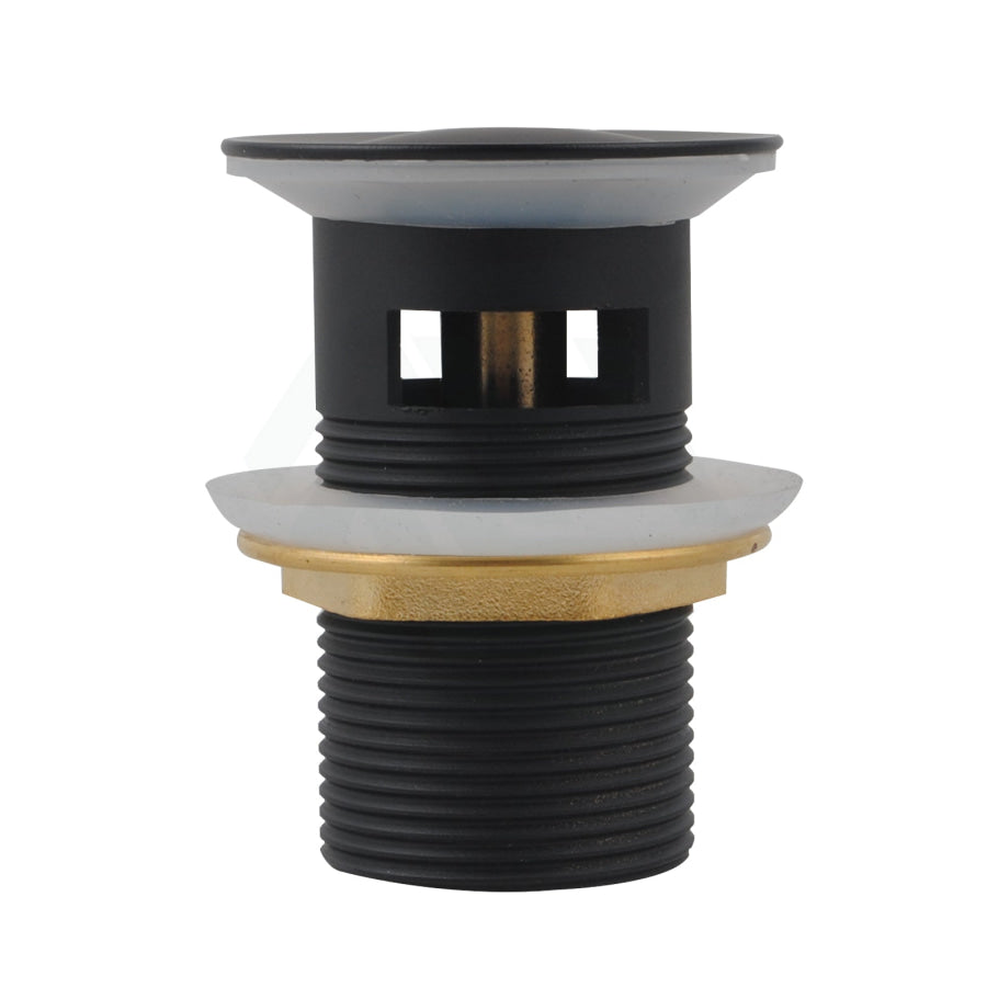 Norico 32/40Mm Matt Black Solid Brass Basin Pop Up Waste With Overflow