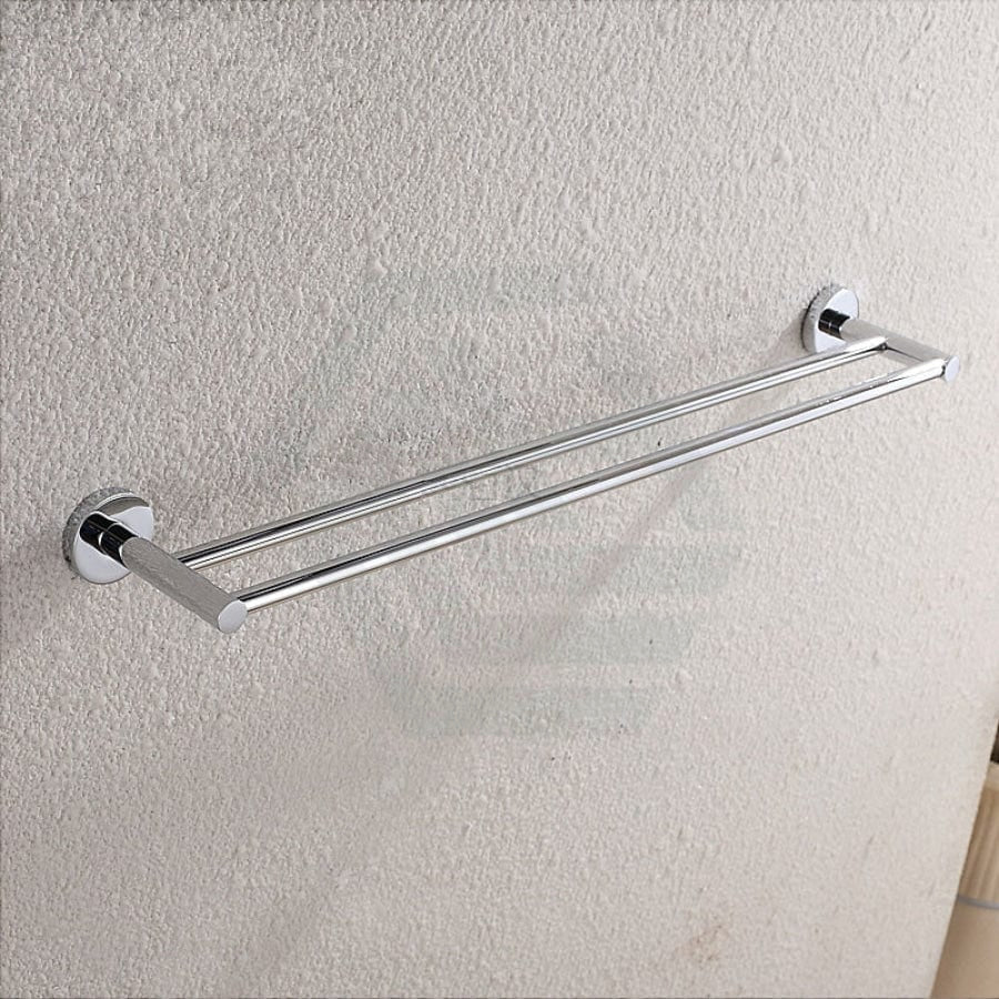 Round Chrome Double Towel Rack Rail 304 Stainless Steel