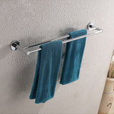 Round Chrome Double Towel Rack Rail 304 Stainless Steel