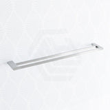 Quavo Square Chrome Double Towel Rail 800mm Brass Wall Mounted