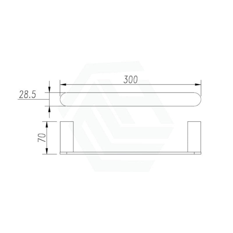 Norico Black Single Towel Holder 300Mm Solid Brass Wall Mounted Hand Holders