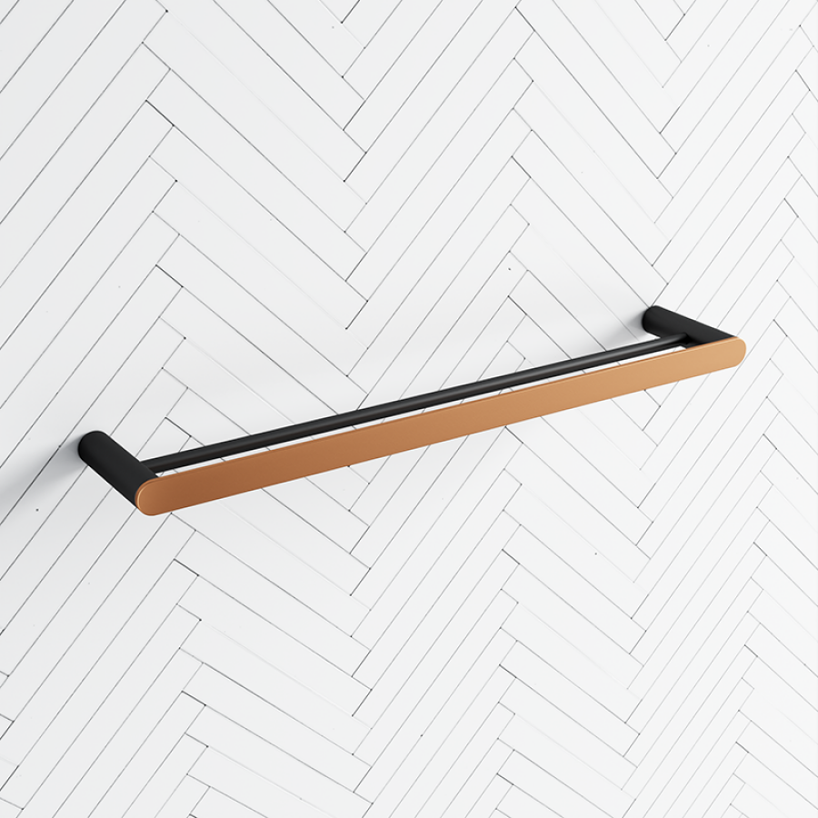 Norico Esperia 600/800mm Black & Rose Gold Double Towel Rail Stainless Steel 304 Multi-Colour Rails