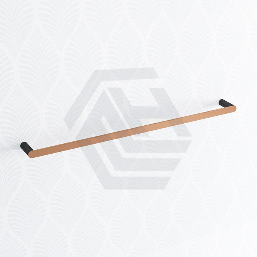 Norico Esperia Black & Rose Gold Single Towel Rail 800mm Stainless Steel 304 Wall Mounted Bathroom