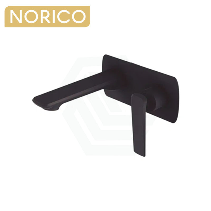 Norico Esperia Black Solid Brass Wall Mixer With Spout For Bathtubs