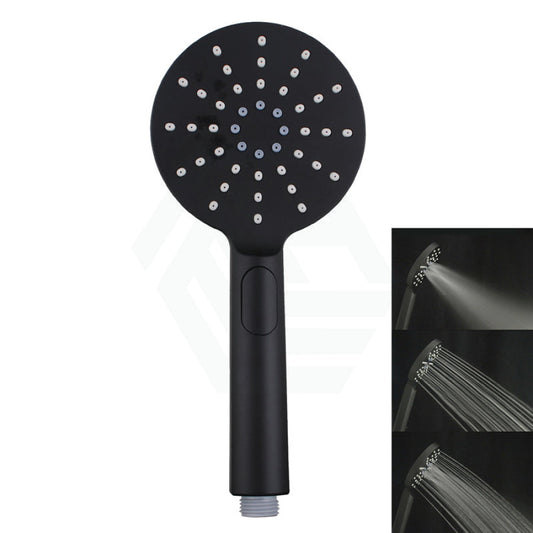 Round Black Abs 3 Function Handheld Shower Only Bathroom Products