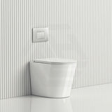 R&T Frameless Inwall Concealed Cistern with Rimless Tornado Wall Faced Toilet Pan with Push Button