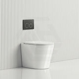 R&T Frameless Inwall Concealed Cistern with Rimless Tornado Wall Faced Toilet Pan with Push Button