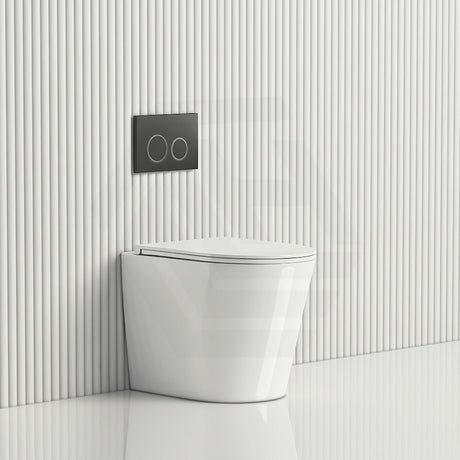 R&T Frameless Inwall Concealed Cistern with Rimless Tornado Wall Faced Toilet Pan with Push Button