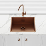 Oliveri 540x445x210mm Spectra Rose Gold Single Bowl 1.2mm Thick Copper Sink