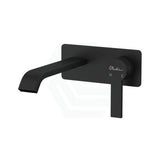 Oliveri Barcelona Matt Black Brass Wall Mixer With Spout For Bathtub And Basin Mixers 