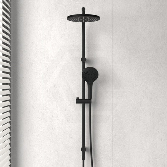 Oliveri Rome Matt Black Round Twin Shower Dual Set 3 Functions Showers