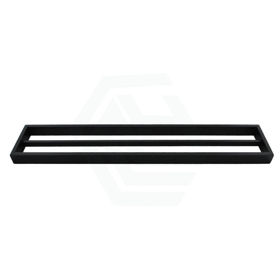 Omar 600/800mm Matt Black Double Towel Rail Bathroom Products